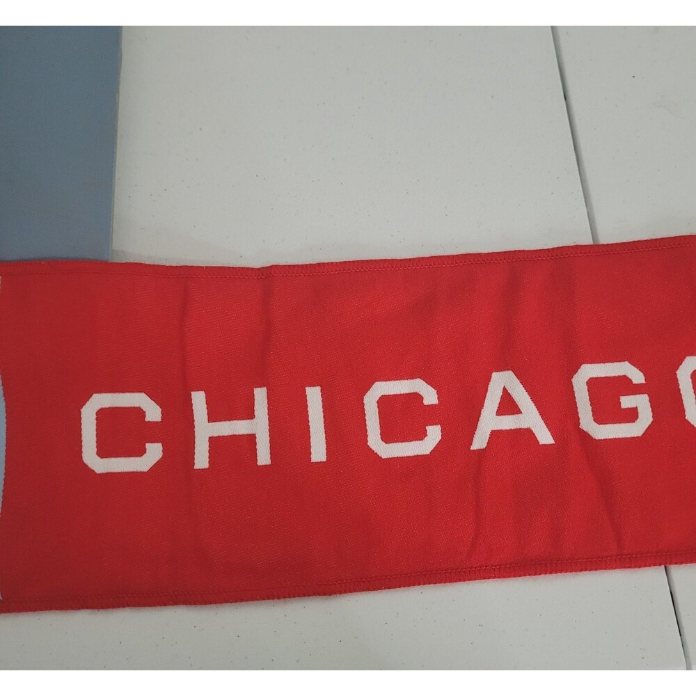 NEW Ruffneck MLS Chicago Fire FC Scarf Fringe Fray Red unisex long - Picture 2 of 13